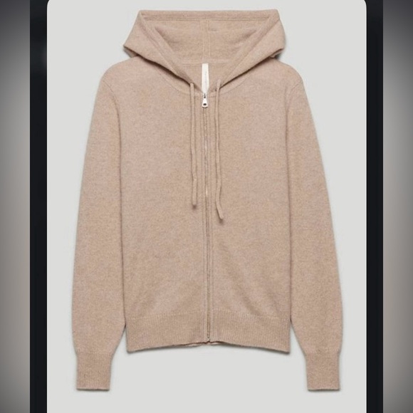 Aritzia Sweaters - Aritzia The Group by Babaton LUXE CASHMERE ZIP-UP in Heather Twine